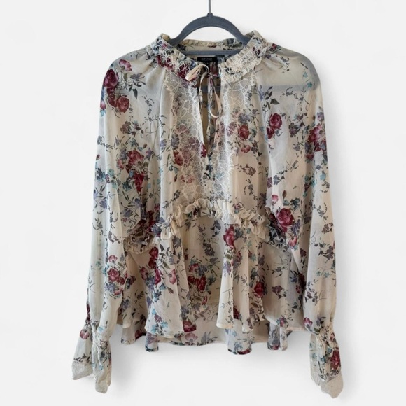 Buffalo David Bitton Tops - Buffalo David Bitton Floral Lace prairie Blouse